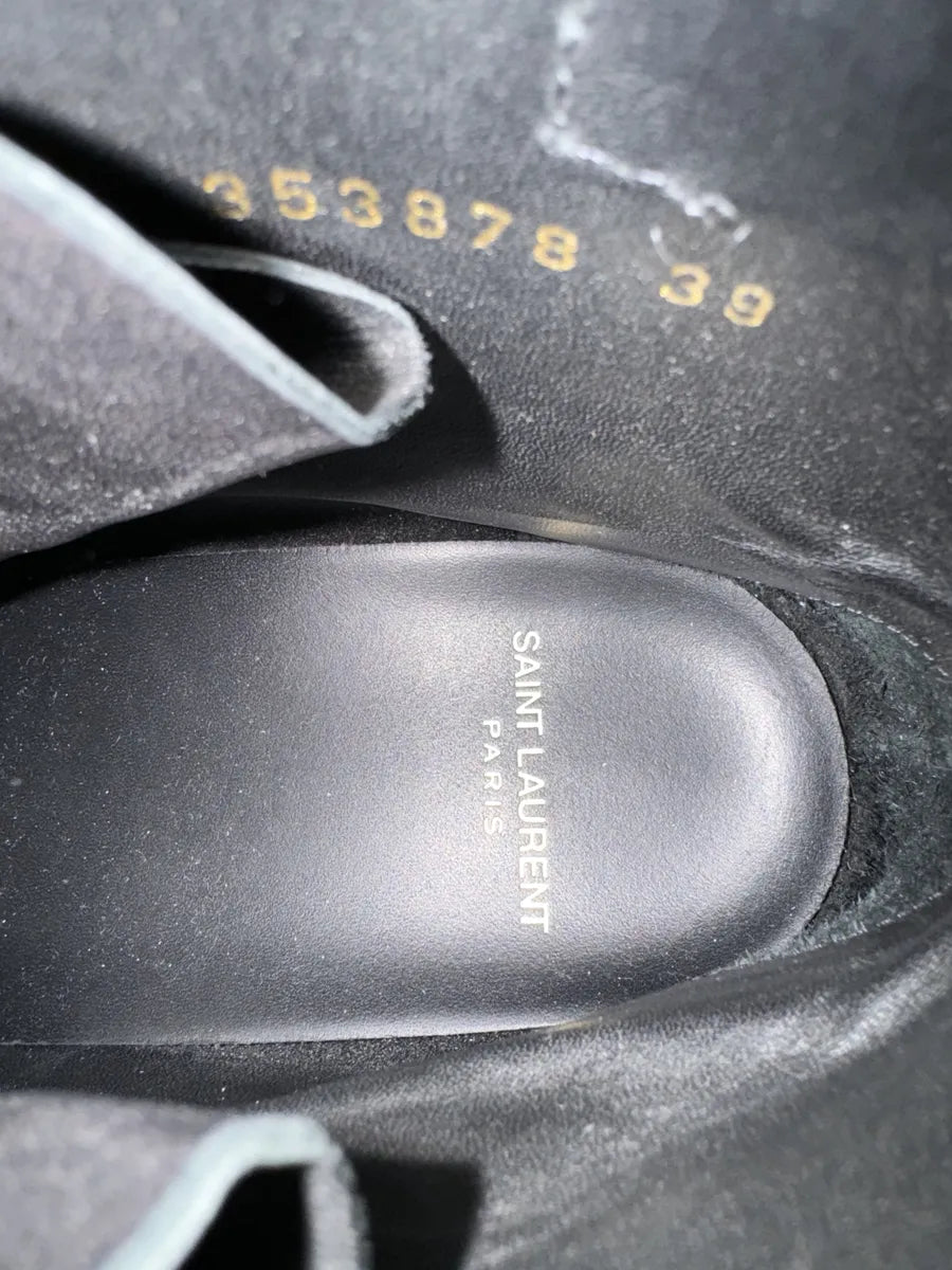 Saint Laurent Signature Rangers Studded Black Leather Boots (39eu/us6.5) 7