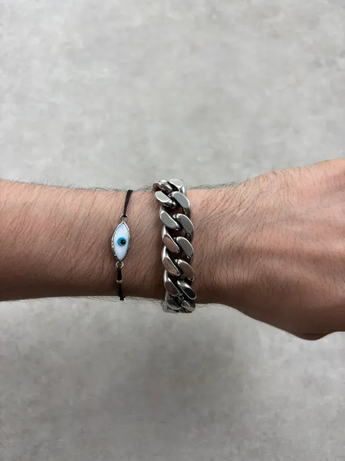 Saint Laurent Silver Metal Cuban Chain Bracelet gDxZiAO 2