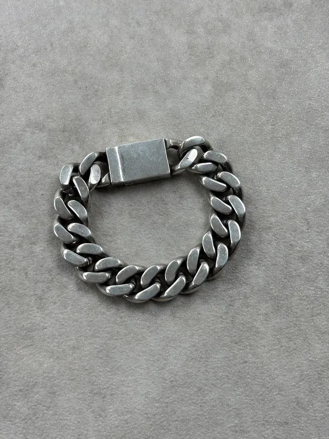Saint Laurent Silver Metal Cuban Chain Bracelet gDxZiAO 5