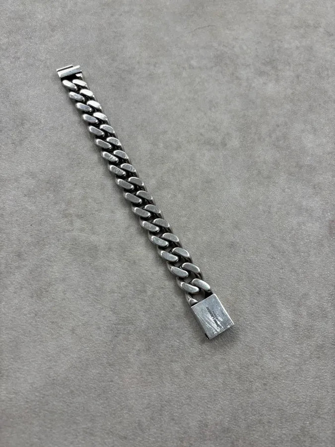 Saint Laurent Silver Metal Cuban Chain Bracelet gDxZiAO 7
