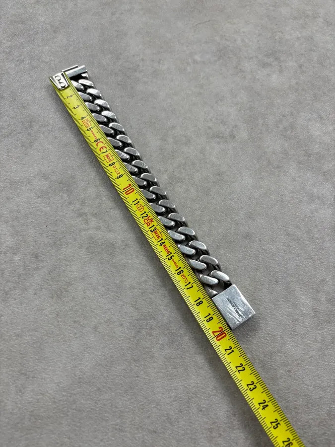 Saint Laurent Silver Metal Cuban Chain Bracelet gDxZiAO 8