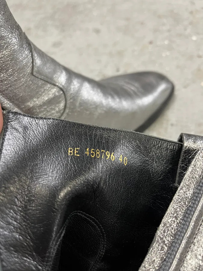 Saint Laurent Silver Metallic Star Boots (40eu/us7) rJgcqZW 6