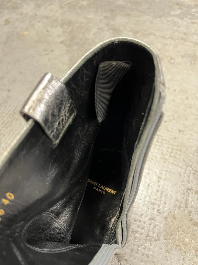Saint Laurent Silver Metallic Star Boots (40eu/us7) rJgcqZW 7