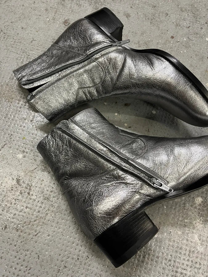 Saint Laurent Silver Metallic Star Boots (40eu/us7) rJgcqZW 8