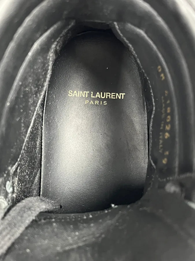 Saint Laurent SL Black Crocodile Effect Leather High Sneakers iQOZIku 9