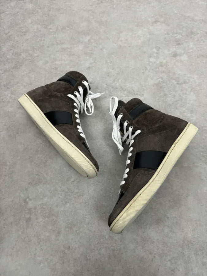 Saint Laurent SL10/H Brown & Black Leather High Sneakers vchzPtO 2