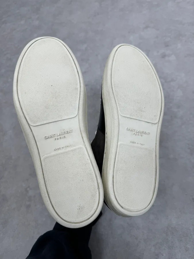 Saint Laurent SL10/H Brown & Black Leather High Sneakers vchzPtO 5