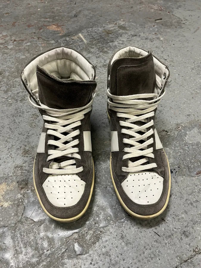 Saint Laurent SL10H Grey & Suede High Shoes by Hedi Slimane IfZCMAn 1