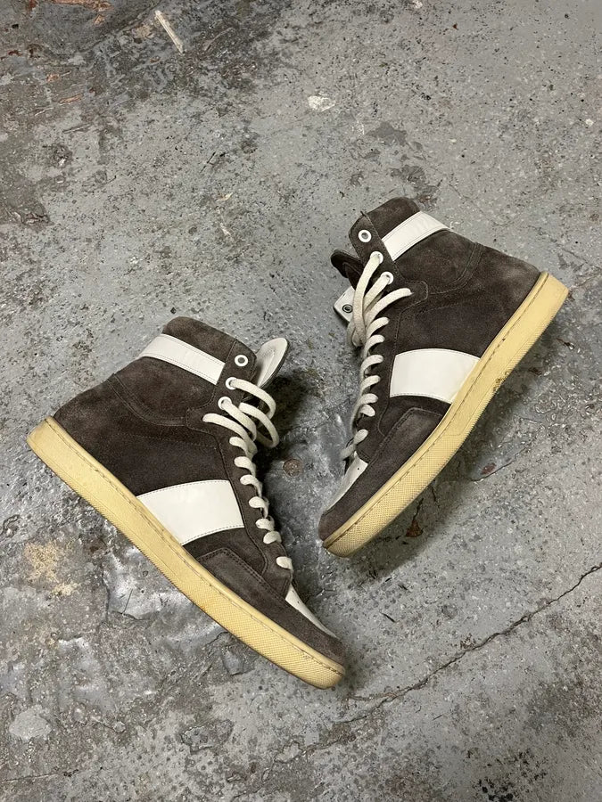 Saint Laurent SL10H Grey & Suede High Shoes by Hedi Slimane IfZCMAn 4