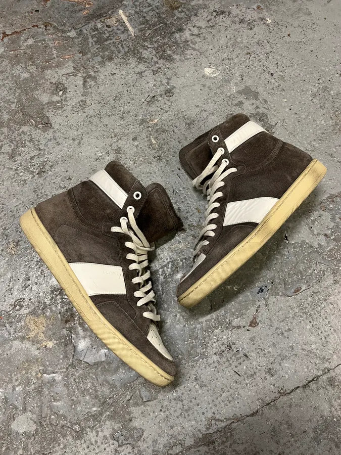 Saint Laurent SL10H Grey & Suede High Shoes by Hedi Slimane IfZCMAn 3