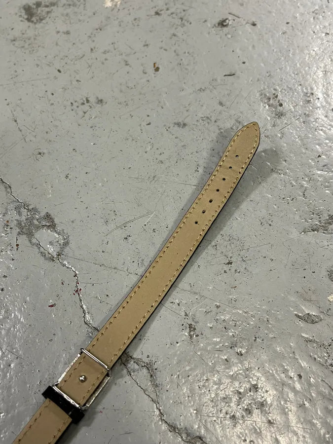 Saint Laurent Sliced YSL Black Leather Bracelet XvVsxWG 7