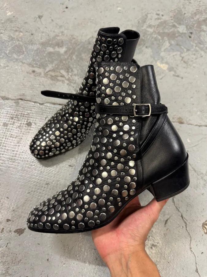 Saint Laurent Studded Black Leather Ankle Boots (40eu/us7) pDtvNLM 1