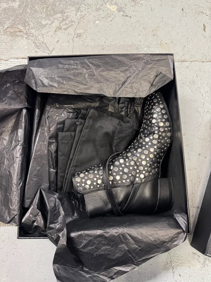 Saint Laurent Studded Black Leather Ankle Boots (40eu/us7) pDtvNLM 5