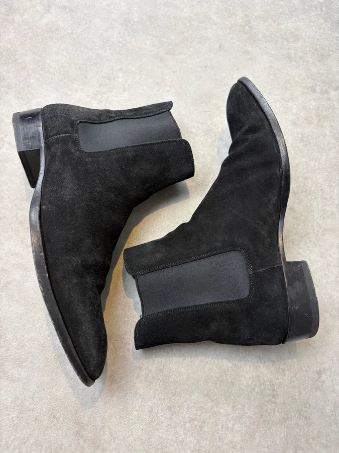 Saint Laurent Black Suede Leather Chelsea Boots YvRmNrs 5