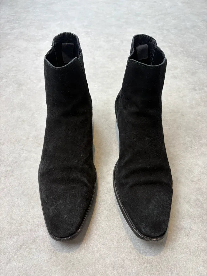 Saint Laurent Black Suede Leather Chelsea Boots YvRmNrs 1