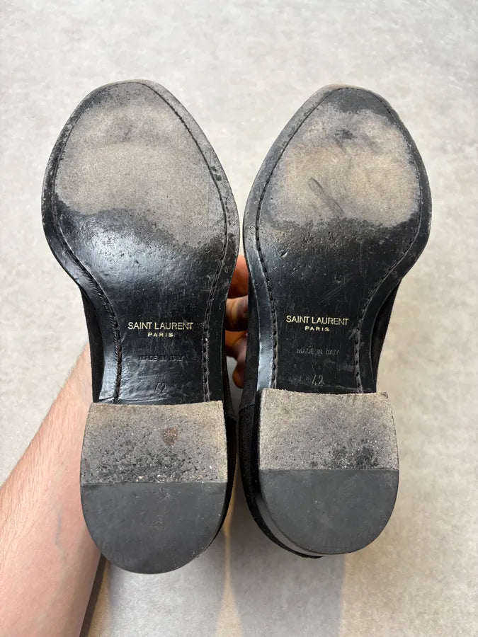Saint Laurent Black Suede Leather Chelsea Boots YvRmNrs 7