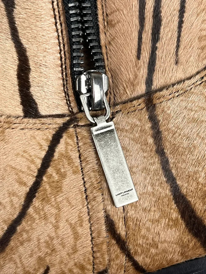 Saint Laurent Taupe Suede Tiger Stripe Boots yIAgWFd 7