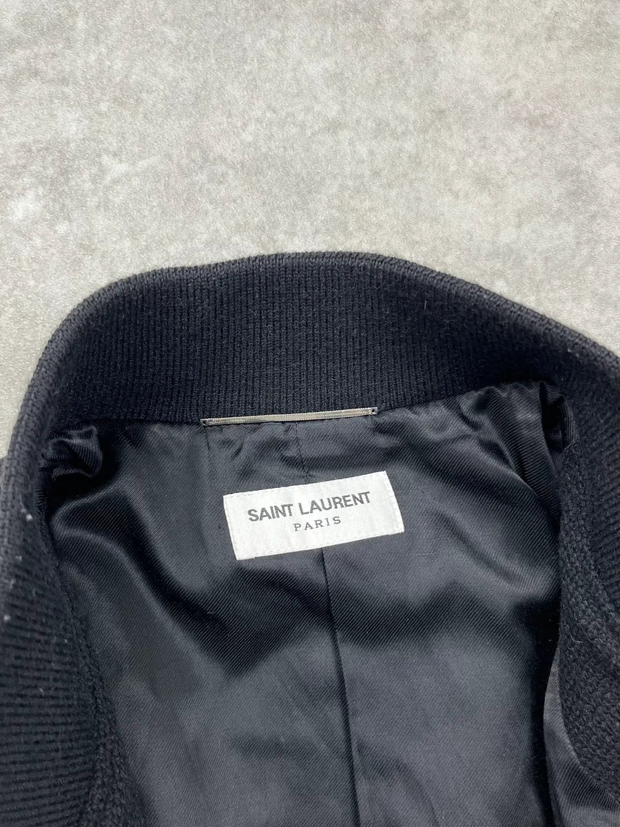 AW2021 Saint Laurent Black Teddy Jacket RVINYEm 8