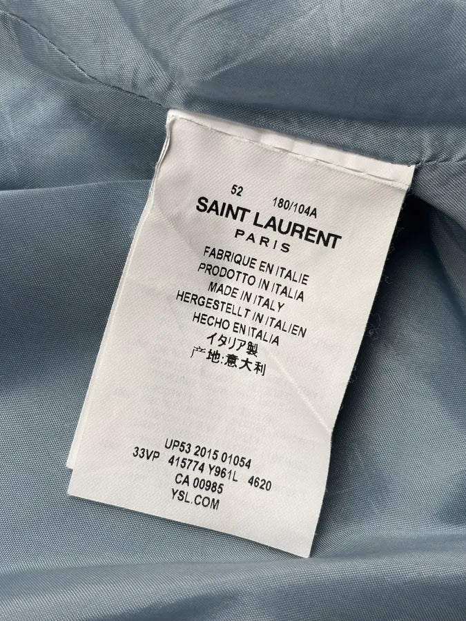 SS2016 Saint Laurent Turquoise Viscose Leopard Jacket JvZIfqQ 15