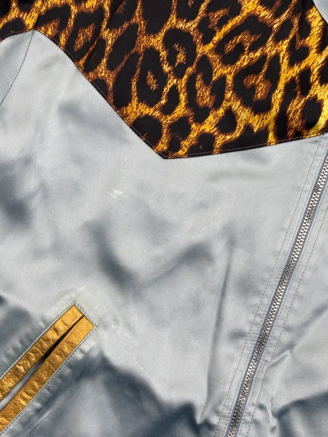 SS2016 Saint Laurent Turquoise Viscose Leopard Jacket JvZIfqQ 9