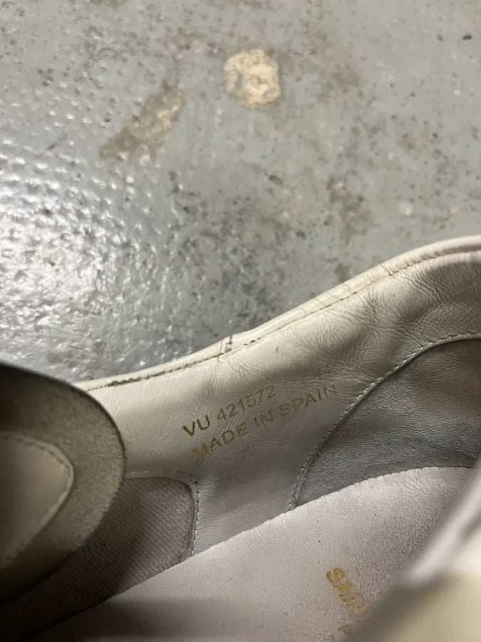 Saint Laurent White & Gold Stars Leather Sneakers hVDLxHm 8