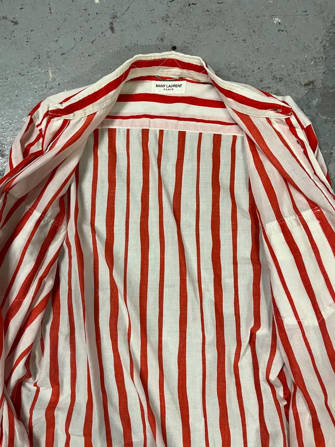 Saint Laurent White & Red Stripes Shirt nrRcycI 5