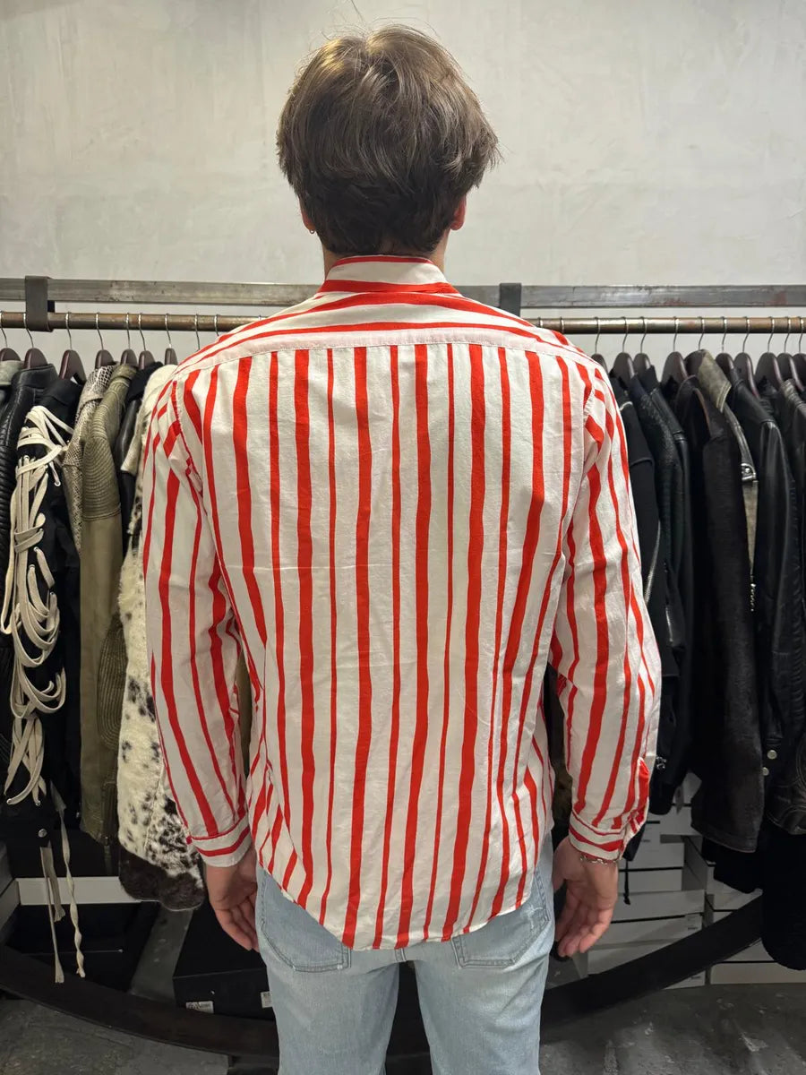 Saint Laurent White & Red Stripes Shirt Dolce Vita Hub Saint Laurent White & Red Stripes Shirt Dolce Vita Hub