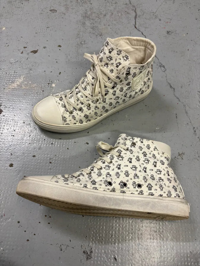 Saint Laurent White Canvas High-Top Sneakers WtdbhXc 5