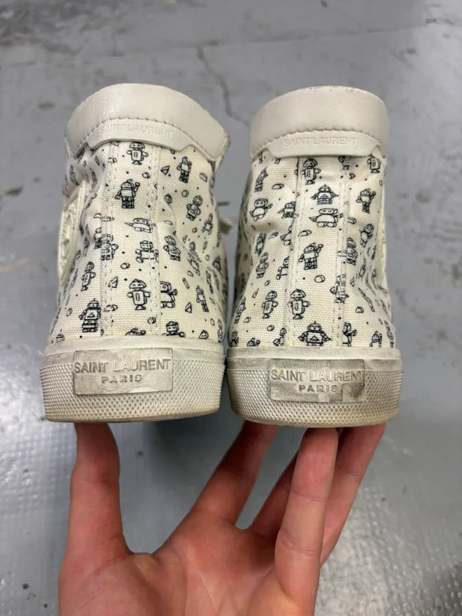 Saint Laurent White Canvas High-Top Sneakers WtdbhXc 6