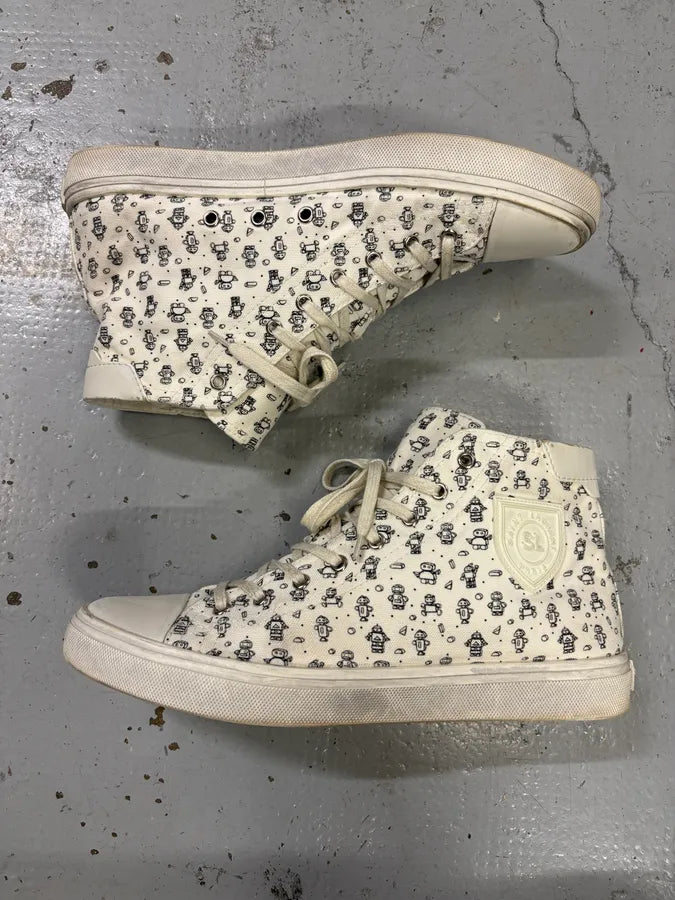 Saint Laurent White Canvas High-Top Sneakers WtdbhXc 3