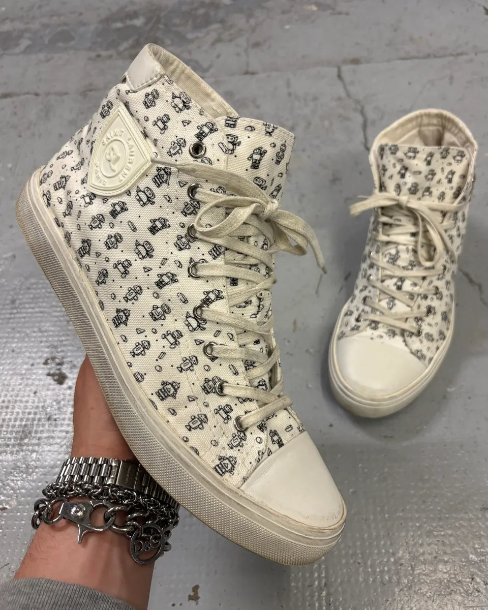 Saint Laurent White Canvas High-Top Sneakers WtdbhXc 0