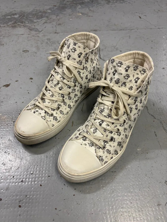 Saint Laurent White Canvas High-Top Sneakers WtdbhXc 2