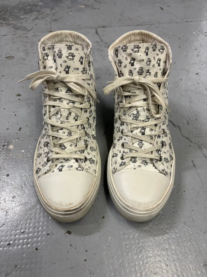 Saint Laurent White Canvas High-Top Sneakers WtdbhXc 1