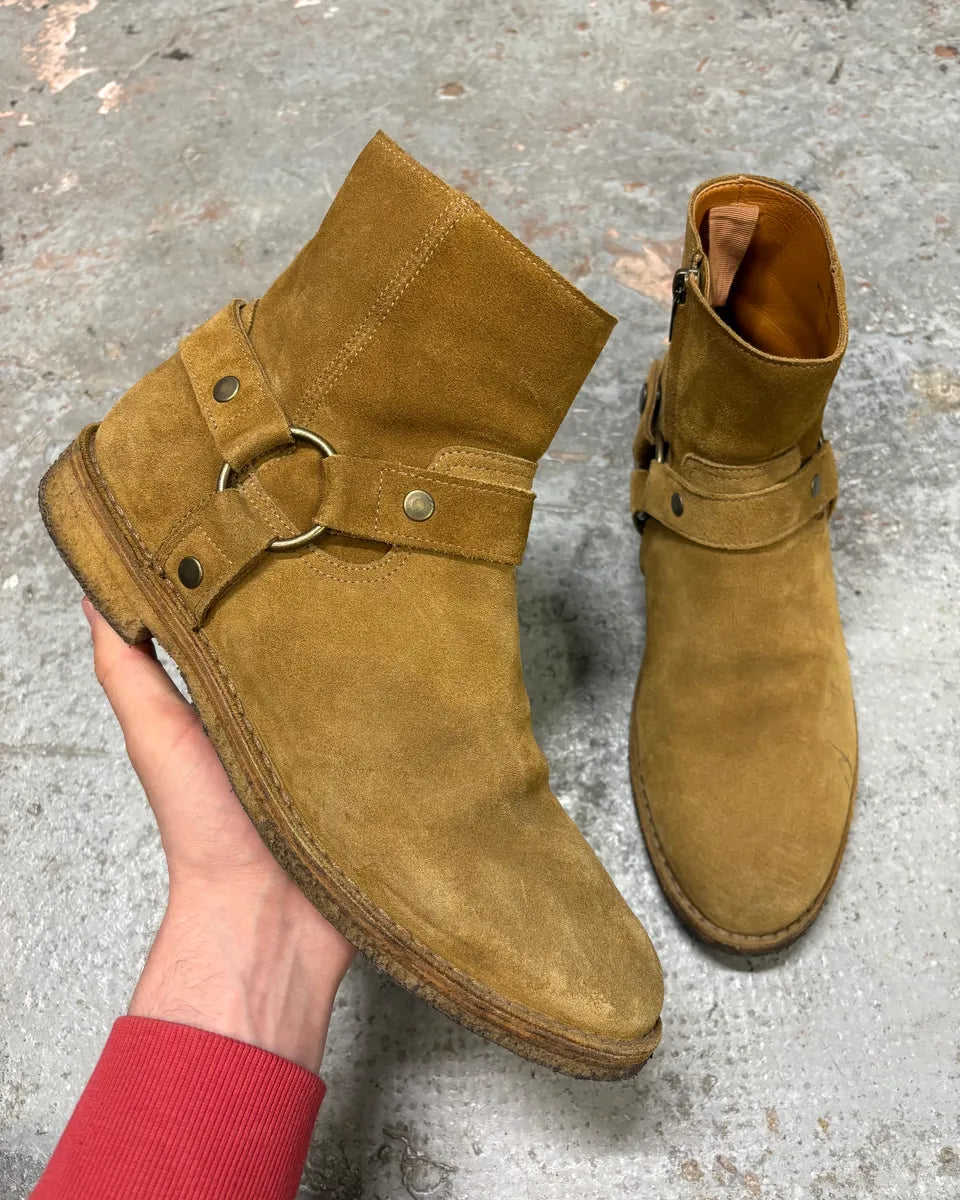 Saint Laurent Harness Beige Suede Leather Boots (43eu/us9.5) SHXRpay 0