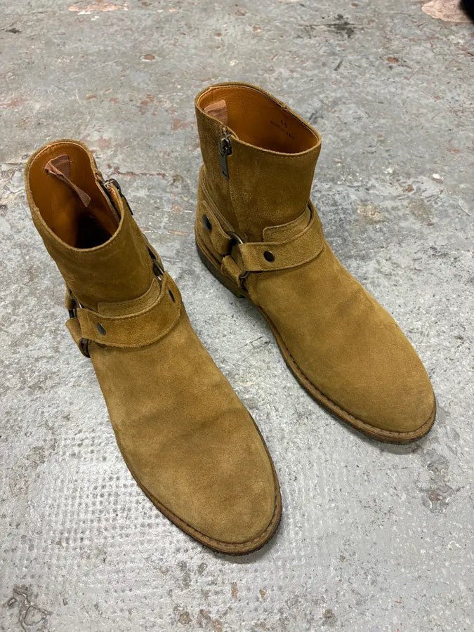 Saint Laurent Harness Beige Suede Leather Boots (43eu/us9.5) SHXRpay 3