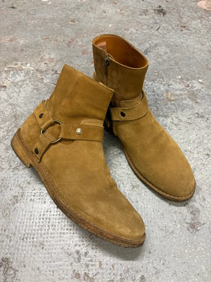 Saint Laurent Harness Beige Suede Leather Boots (43eu/us9.5) SHXRpay 4