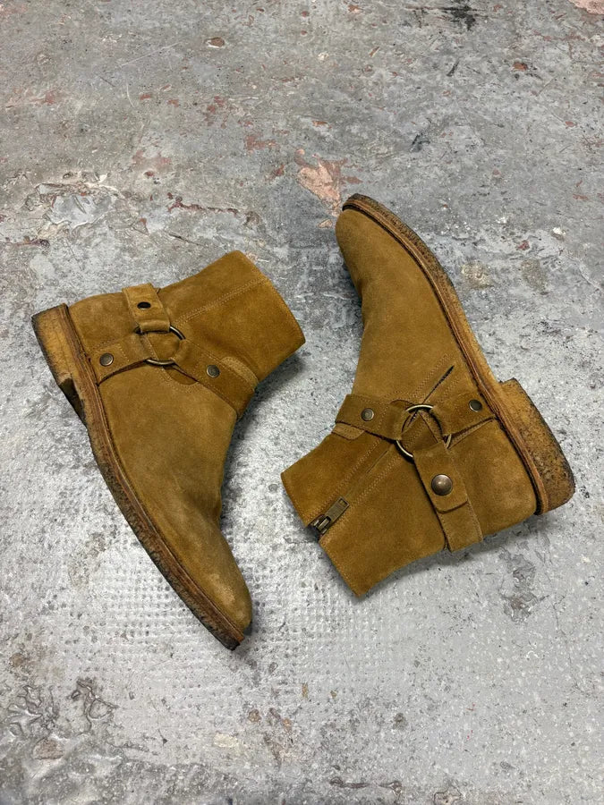 Saint Laurent Harness Beige Suede Leather Boots (43eu/us9.5) SHXRpay 5
