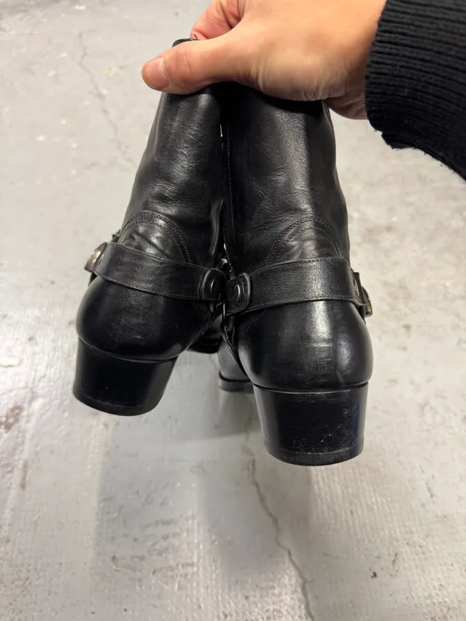 Saint Laurent Wyatt Black Leather Metallic Boots (42.5eu/us9) 10