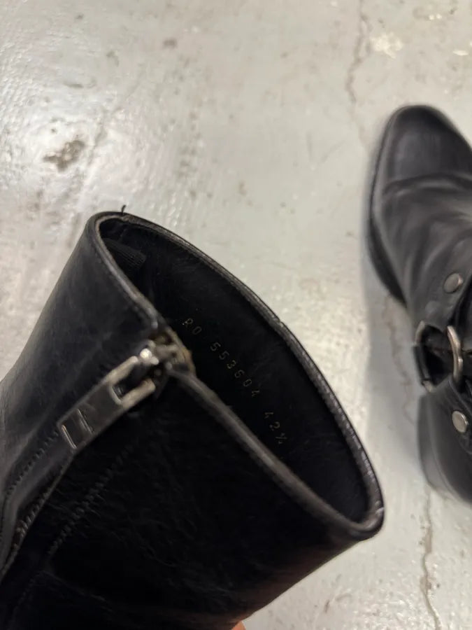 Saint Laurent Wyatt Black Leather Metallic Boots (42.5eu/us9) 12