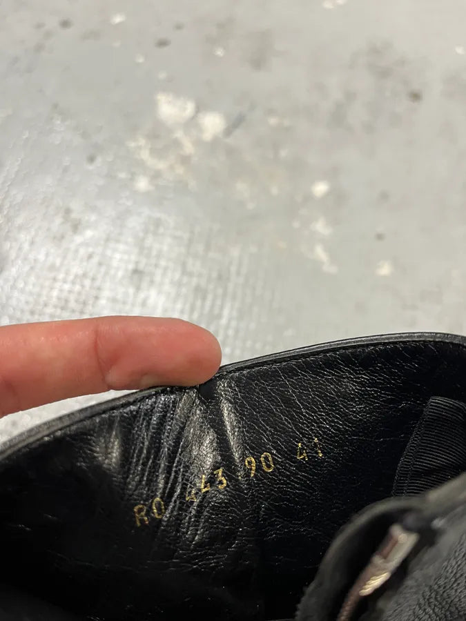 Saint Laurent Wyatt Buckle Black Leather Boots ukXIMgD 7