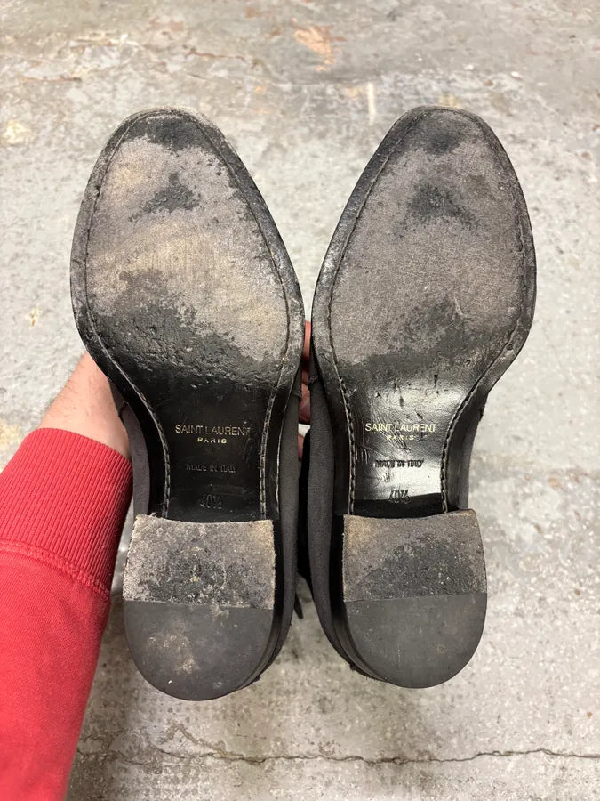 Saint Laurent Wyatt Jodhpur Suede Grey Boots qLXOISq 7