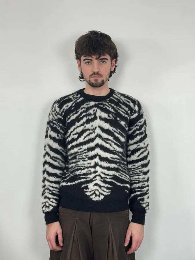 AW2014 Saint Laurent Zebra Wool Sweater by Hedi Slimane RPmdBOO 1