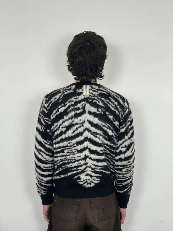 AW2014 Saint Laurent Zebra Wool Sweater by Hedi Slimane RPmdBOO 2