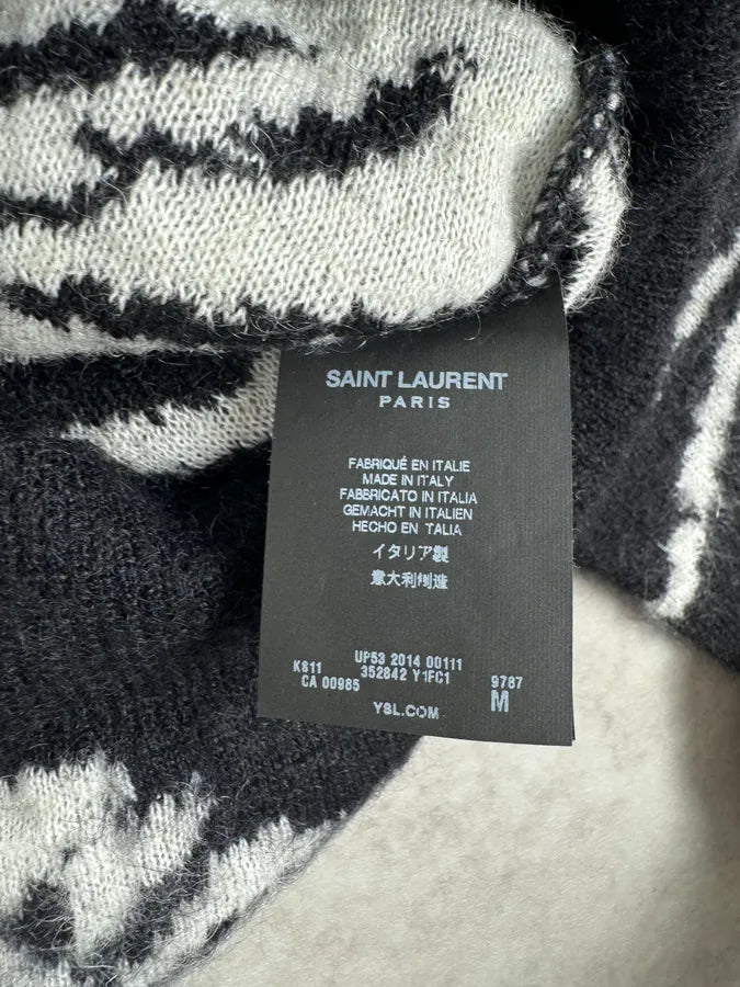AW2014 Saint Laurent Zebra Wool Sweater by Hedi Slimane RPmdBOO 9