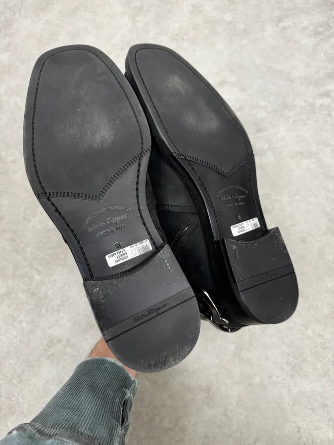 Salvatore Ferragamo Dark Grey Classy Chelsea Leather Boots JwaFNxy 4