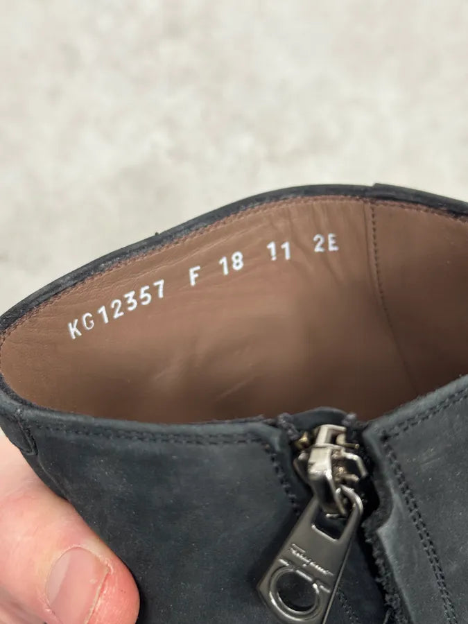 Salvatore Ferragamo Dark Grey Classy Chelsea Leather Boots JwaFNxy 7