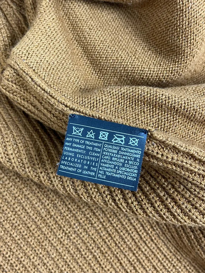 Salvatore Ferragamo Camel Cashmere Python Leather Cardigan Gxenwan 10
