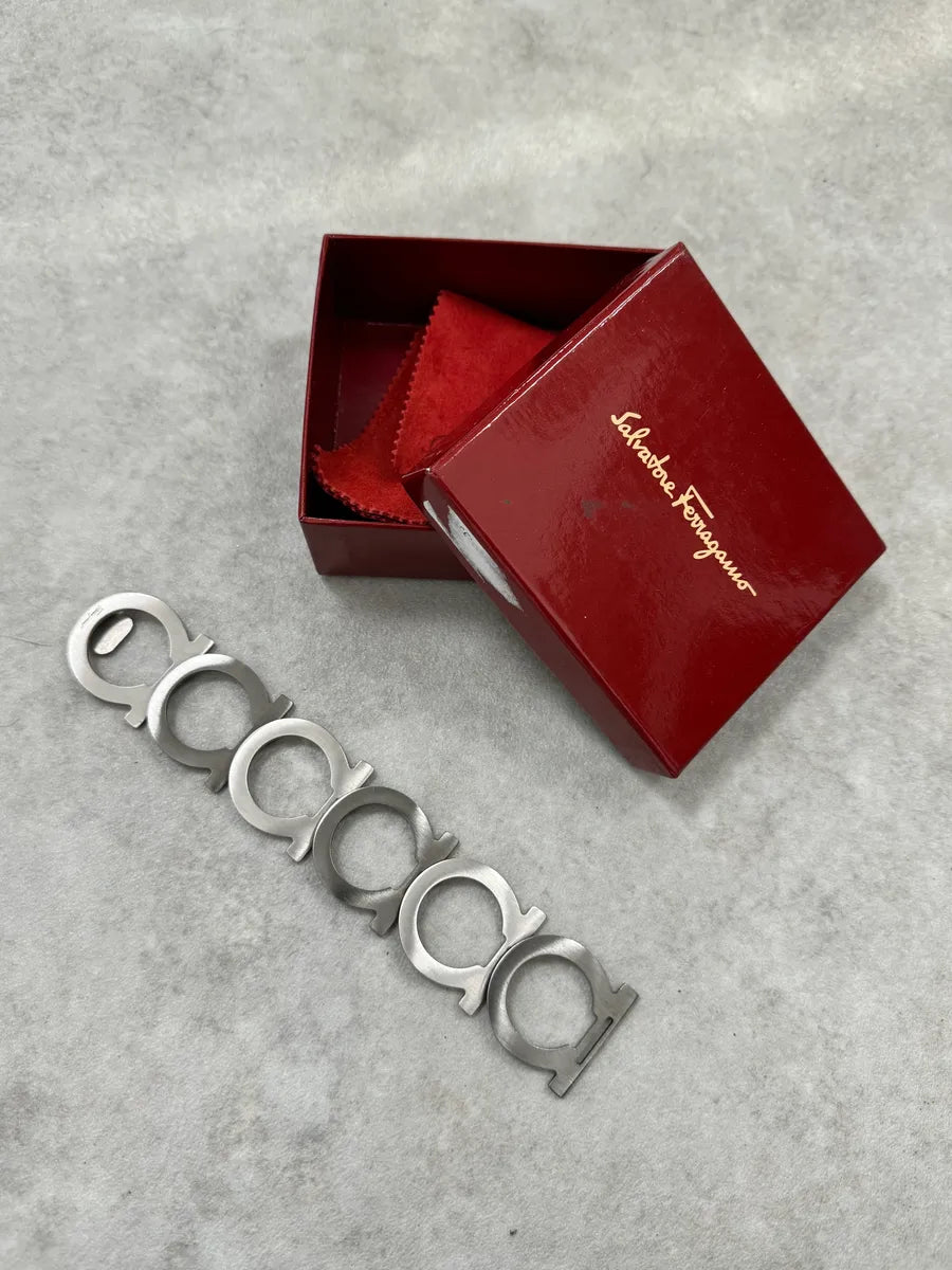 Salvatore Ferragamo Grey Omega Link Armband Bracelet gYRNHWP 0