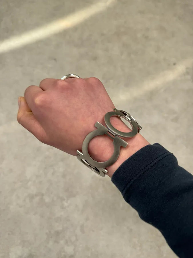 Salvatore Ferragamo Grey Omega Link Armband Bracelet gYRNHWP 1