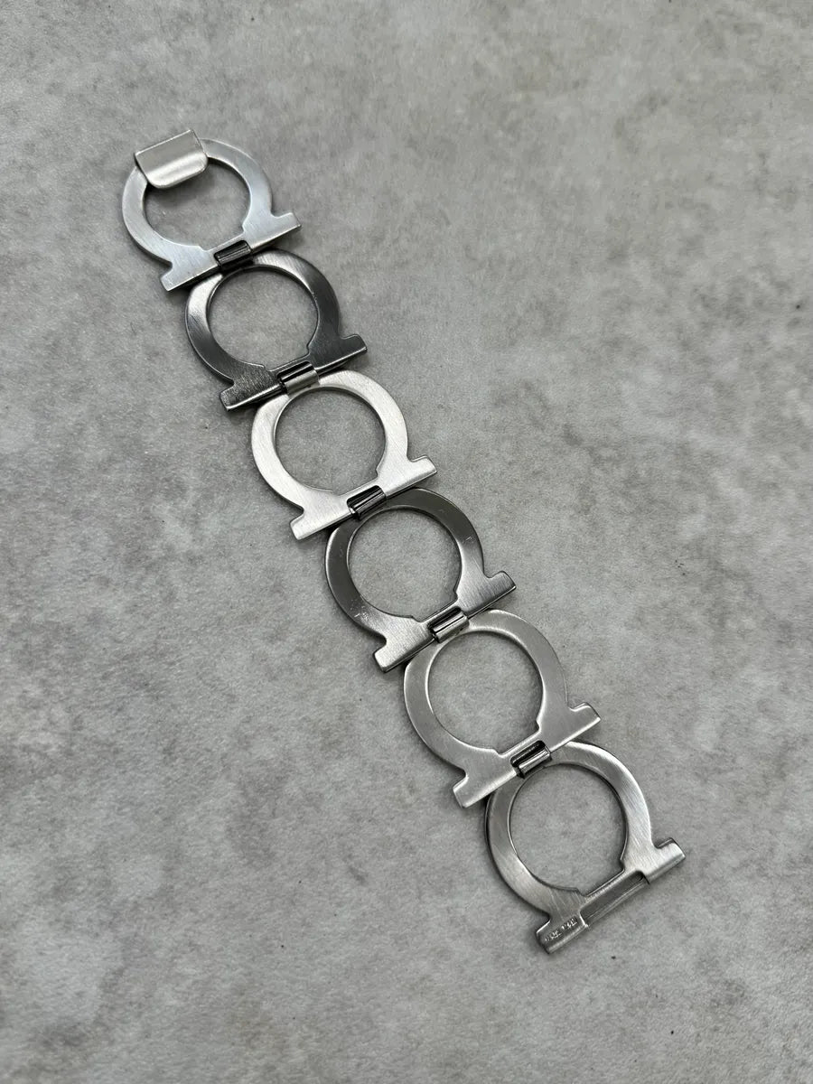 Salvatore Ferragamo Grey Omega Link Armband Bracelet gYRNHWP 6